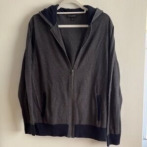 Banana Republic Gray Zip Up Sweater Classic Knit Design